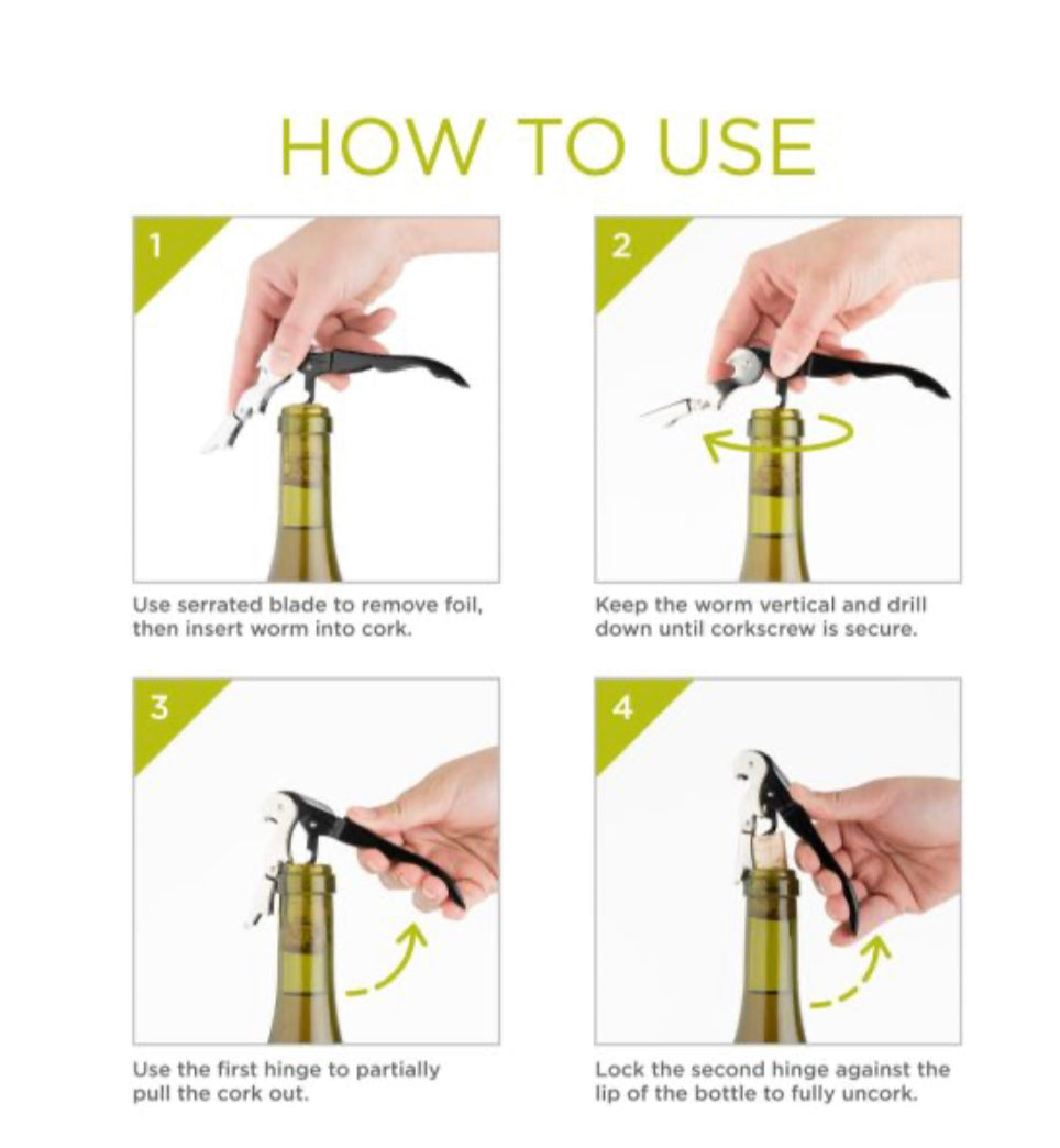 Double Hinged Wine Key in Metallic Purple