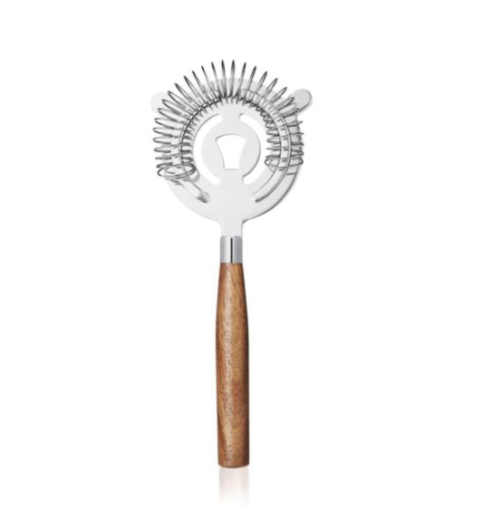 Hawthorne Cocktail Strainer Acacia Handle