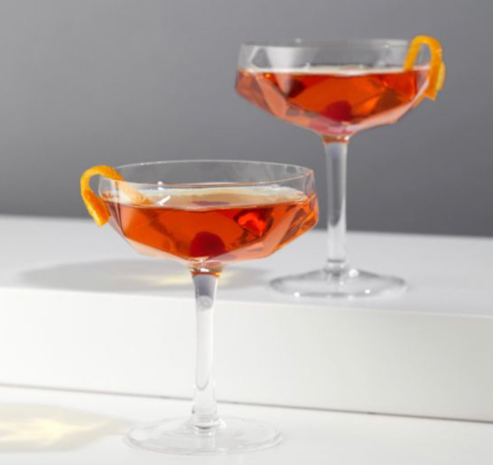 Faceted Coupe Glass Set