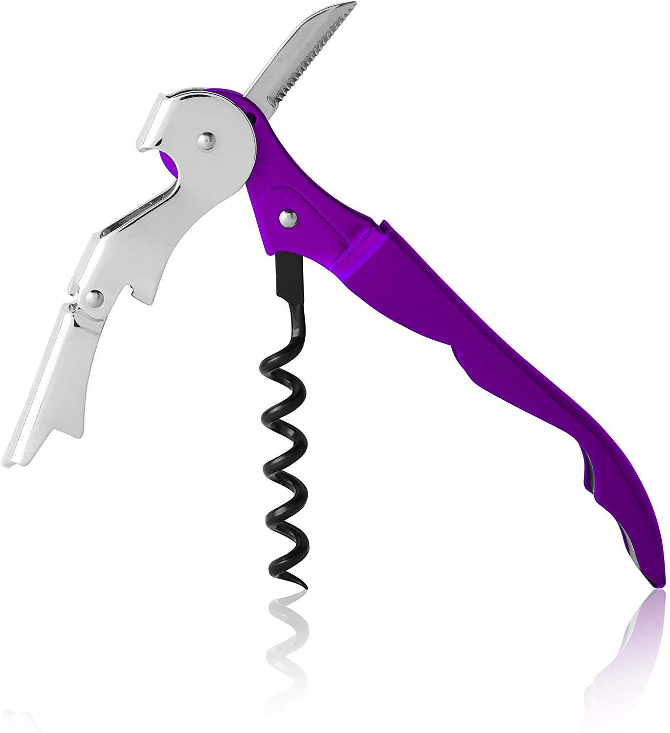 Double Hinged Wine Key in Metallic Purple