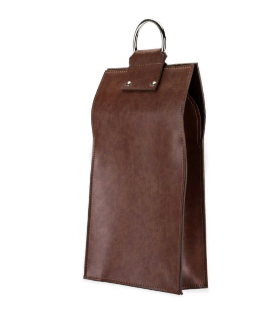 Brown Double Bottle Wine Bag