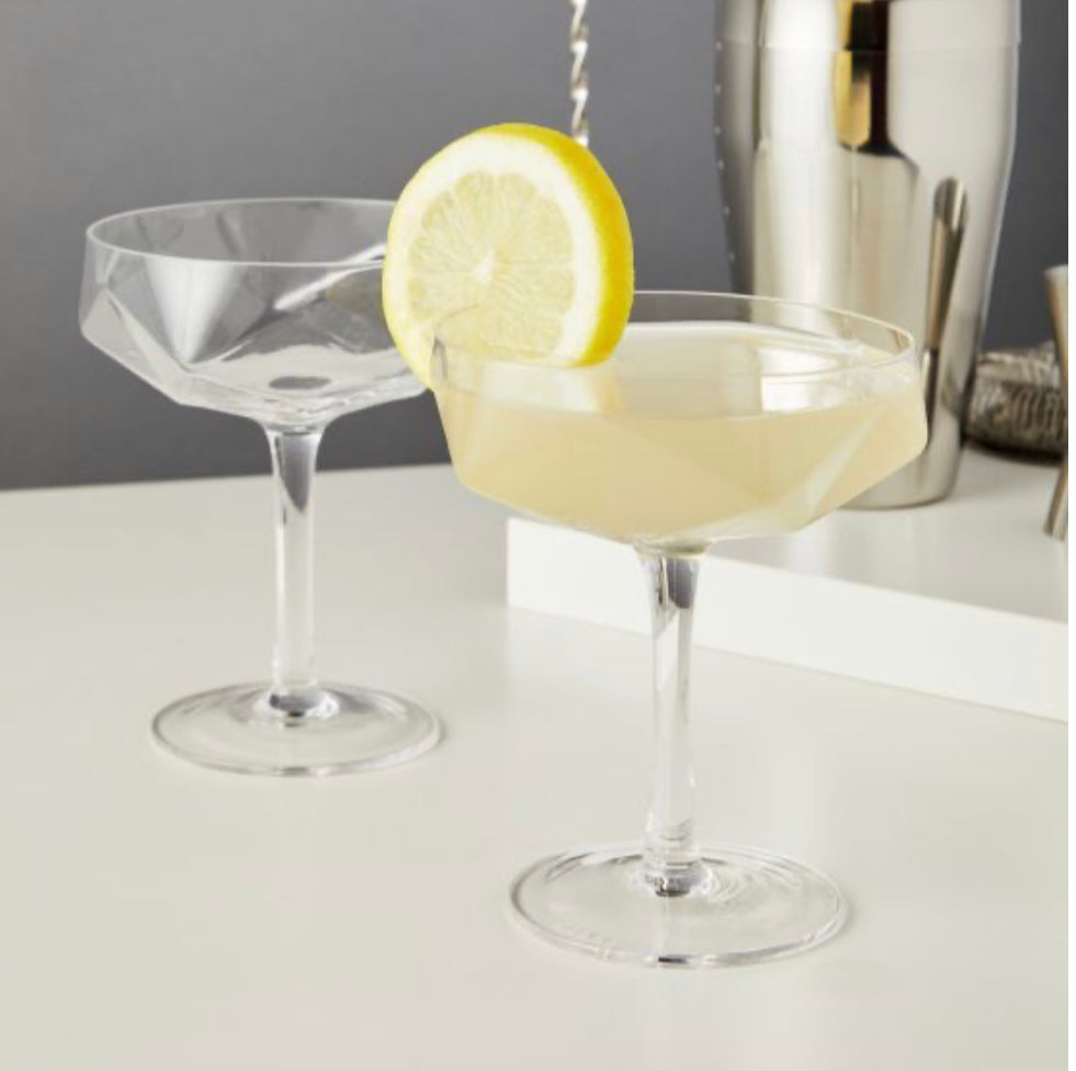 Faceted Coupe Glass Set