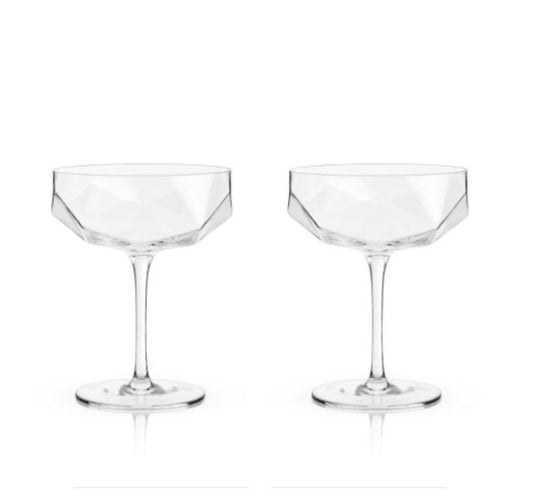 Faceted Coupe Glass Set